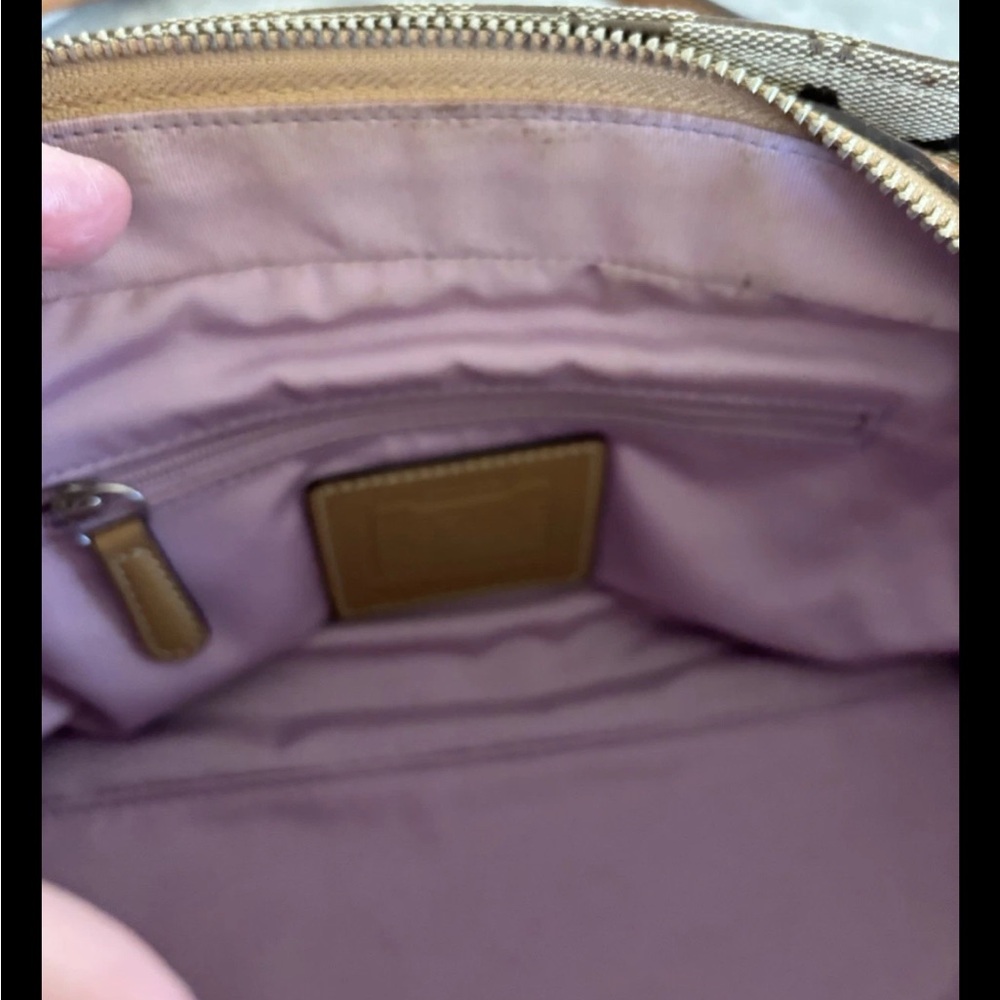 Coach Tan and Brown Signature Satchel - Picture 6 of 12